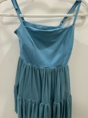 Blogilates x Target Teal Tiered Spaghetti-Strap Slip Dress